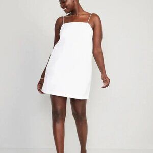 NWT OLD NAVY Sleeveless Square-Neck Mini Dress Color: White Lilies LARGE